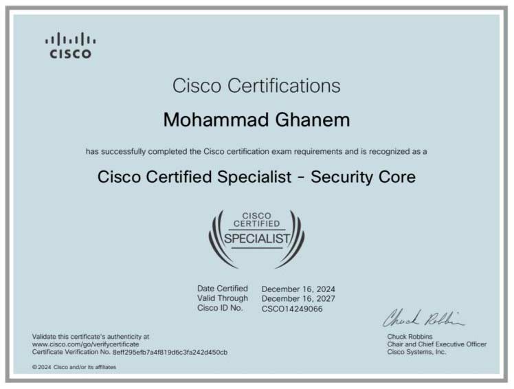 Cisco SCOR 350-701 Certification Badge