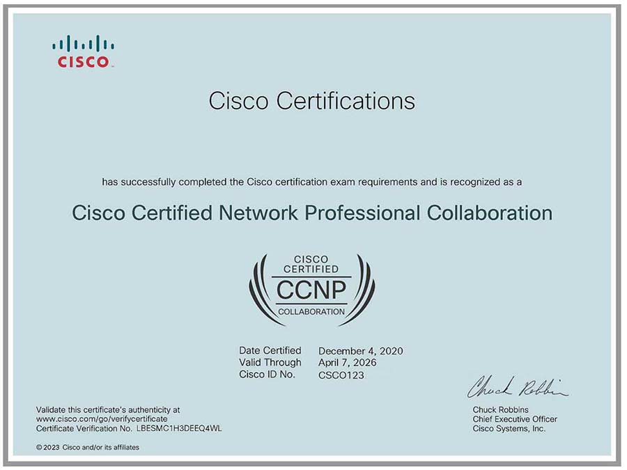 Official Cisco CLCOR 350-801 Certification Badge - Valid and Verifiable