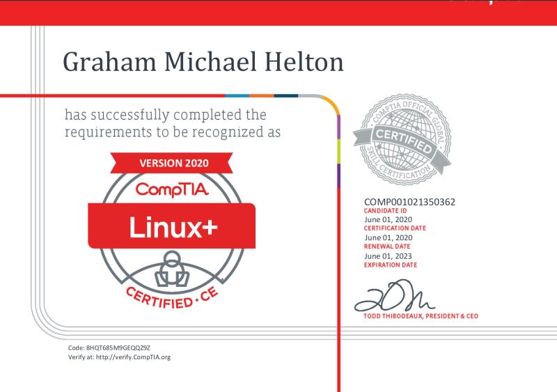 CompTIA Linux+ XK0-005 Certification Badge - Validate Your Linux Skills