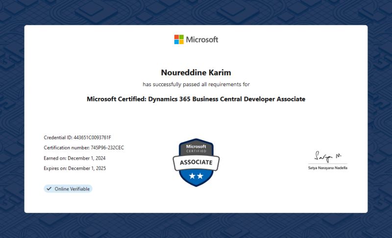 Microsoft Dynamics 365 MB-820 Certification – Business Central Developer, 100% Guaranteed Pass