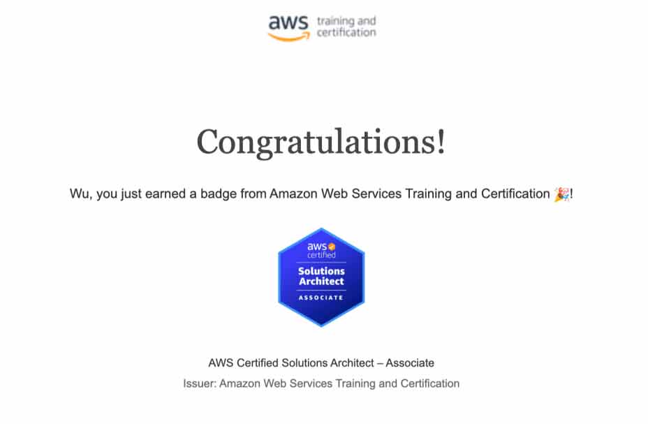 AWS Certified Solutions Architect – Associate (SAA-C03) certificate with 100% pass guarantee and verified AWS result