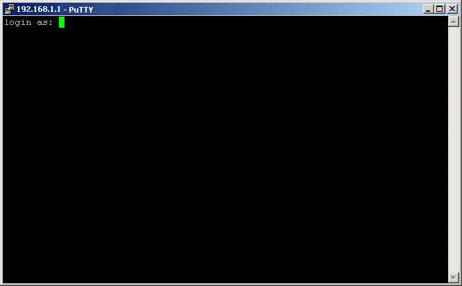 PuTTY SSH login prompt connected to Cisco router asking for username and password
