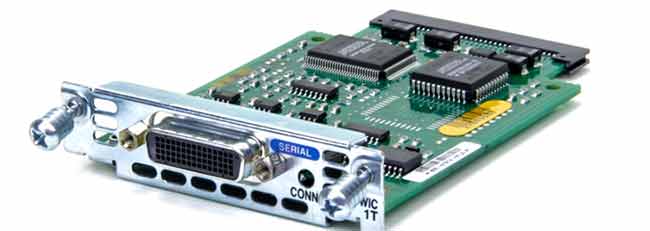 Cisco WIC-1T serial module with DB-60 connector for adding WAN serial ports to a router